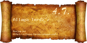 Allaga Teréz névjegykártya